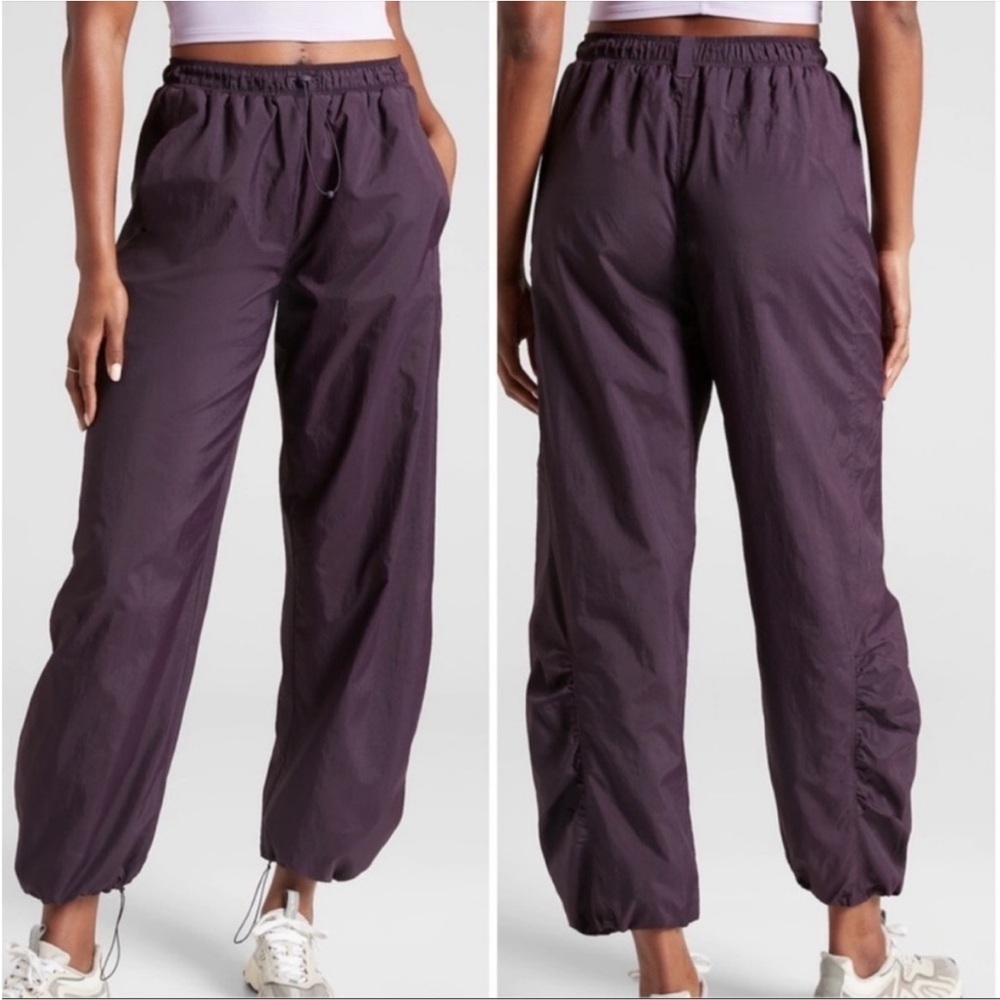 Athleta NWT Grace Warm Up Pant Windbreaker Eggplant Purple Womens Size 3X